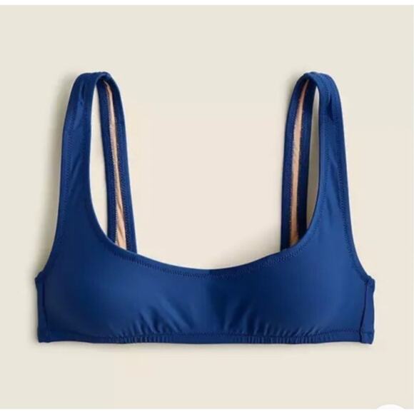 J. Crew Other - J. Crew Heritage Scoop Neck Bikini Top Womens 2X Blue Lined Adjustable‎